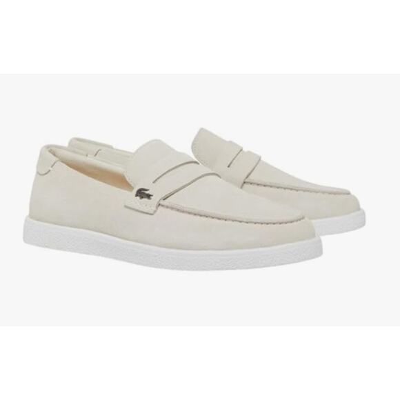 Lacoste Men's Cochet Suede Slip Ons Beige Size 8.5 - Picture 1 of 7